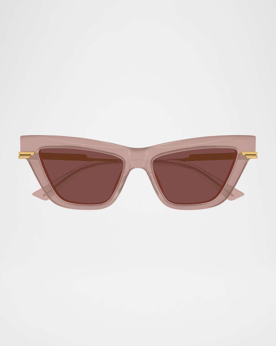 Logo Mixed-Media Cat-Eye Sunglasses